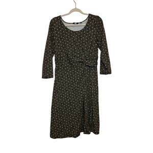 Lands' End brown and white paisley knee length dress size medium